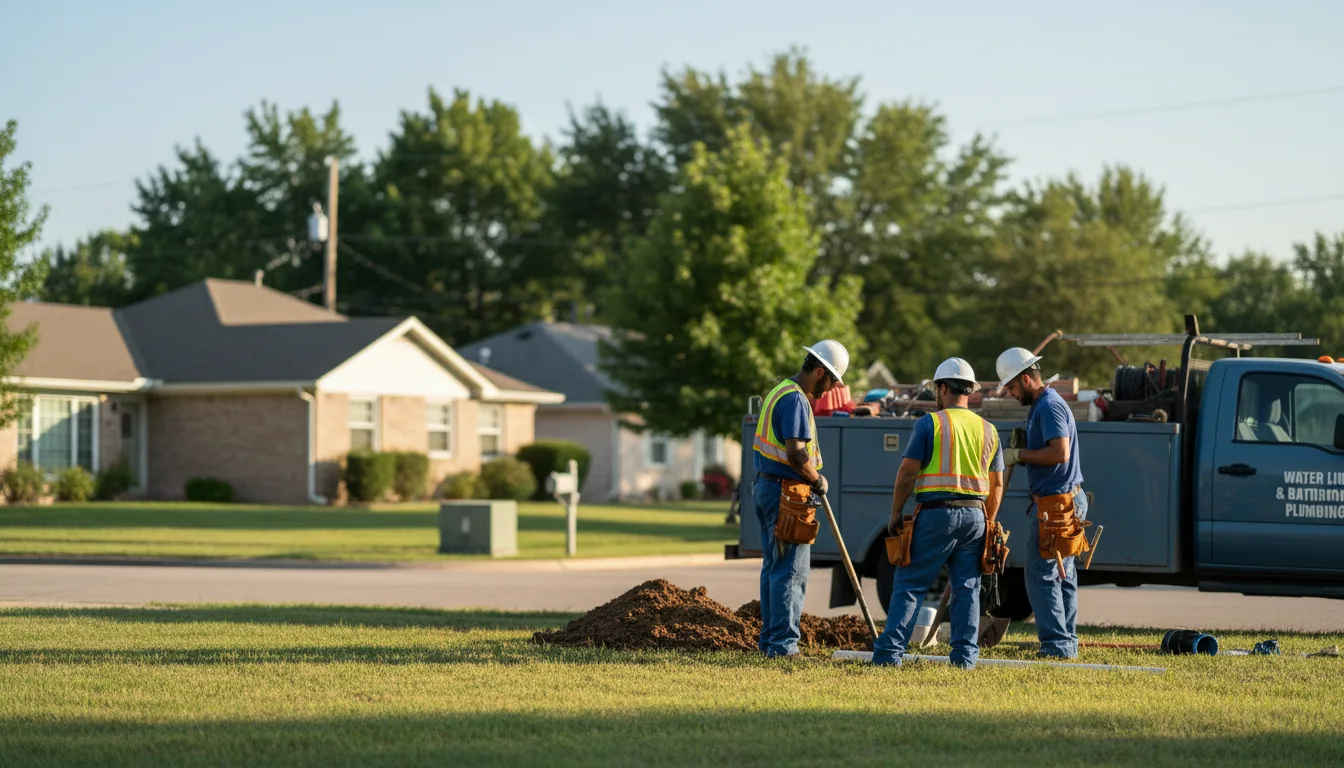 Residential water line and bathroom plumbing service in Bellevue, TX